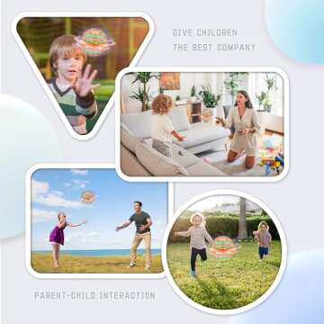 Flying Ball Toy Globe 360°Rotating Hand Controlled Flying Orb Ball Toys Magic Led Lights Controller Mini Drone Flying Toy Boomerang Fly Spinners for Kids Adults Indoor Outdoor (Orange)