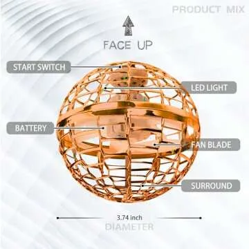 Flying Ball Toy Globe 360° - Fun Indoor Outdoor Flying Orb