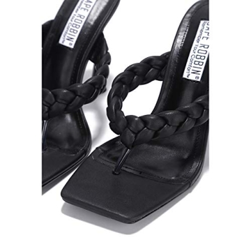 Cape Robbin Tibi Black High Heel Thong Mules for Women