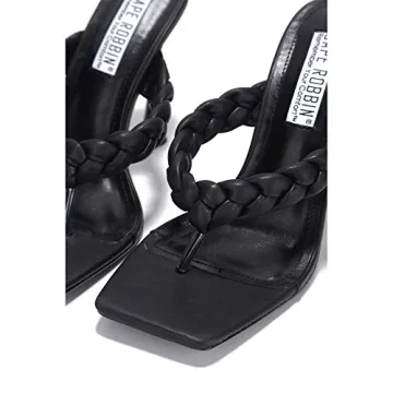 Cape Robbin Tibi Black High Heel Thong Mules for Women