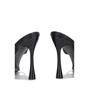 Cape Robbin Tibi Black High Heel Thong Mules for Women