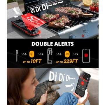 Vicseed Wireless Meat Thermometer - High Accuracy & Dual Alerts