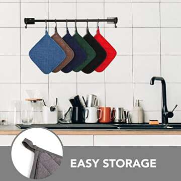 Joyhalo 4 Pack Pot Holders for Kitchen Clearance, Hot Pads for Kitchen, Countertops, Oven Pot Holders Bulk, Potholders Sets for Kitchens Heat Resistant, Grey