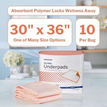 McKesson Underpads Disposable Bed Pads 30" x 36" - Heavy Absorbency