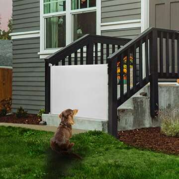 EasyBaby Retractable Baby Gate, 33" Tall, Extends up to 55'' Wide, White/Child Safety Baby Gates, Pet Retractable Gates for Stairs, Doorways, Hallways, Indoor and Outdoor