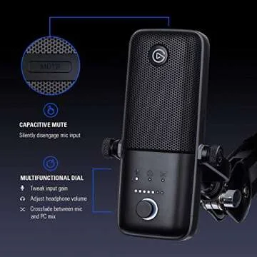 Elgato Wave:3 - USB Condenser Microphone and Digital Mixer for Streaming, Recording, Podcasting - Clipguard, Capacitive Mute, Plug & Play for PC/Mac (Renewed)