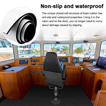 Foam Insulation Neoprene Sheets with Adhesive,Multi-Function Soundproof Large Marine Closed Cell Neoprene Rubber Roll (W：12 Inch T:1/16 Inch L:59 Inch,Black)