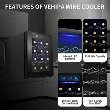 Compact 12 Bottle Wine Cooler with Touch Screen Control
