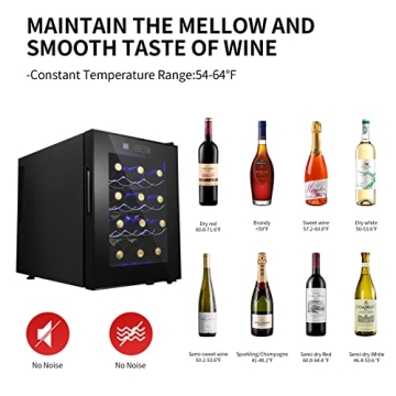 Compact 12 Bottle Wine Cooler with Touch Screen Control