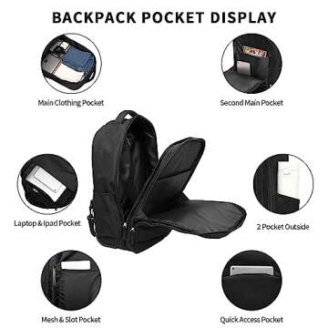 Rolling Backpack,Travel Backpack with Wheels Roller Backpack Wheeled Laptop Backpack Business Backpa...