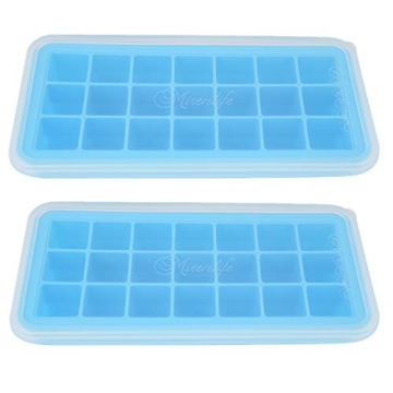 Mirenlife Ice Cube Trays Silicone with Lids, BPA Free Ice Cube Tray, Silicone Ice Trays for Chilled ...