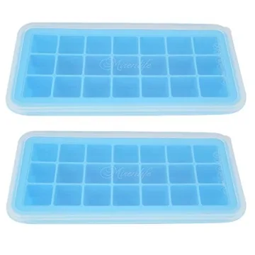 Mirenlife Ice Cube Trays Silicone with Lids, BPA Free Ice Cube Tray, Silicone Ice Trays for Chilled ...