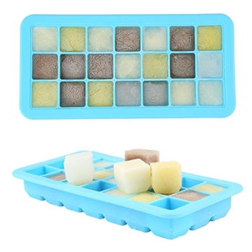 Mirenlife Silicone Ice Cube Trays with Lids, Set of 2