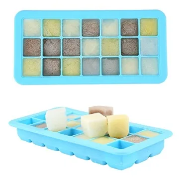 Mirenlife Silicone Ice Cube Trays with Lids, Set of 2