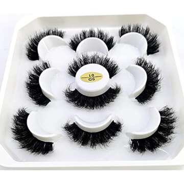HBZGTLAD new 5 Pairs 25 mm 3d Mink Lashes Bulk Faux with Custom Natural Mink Lashes Pack Short Wholesales Natural False Eyelashes (9D-01)