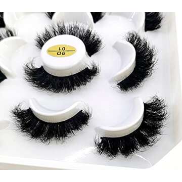 HBZGTLAD new 5 Pairs 25 mm 3d Mink Lashes Bulk Faux with Custom Natural Mink Lashes Pack Short Wholesales Natural False Eyelashes (9D-01)