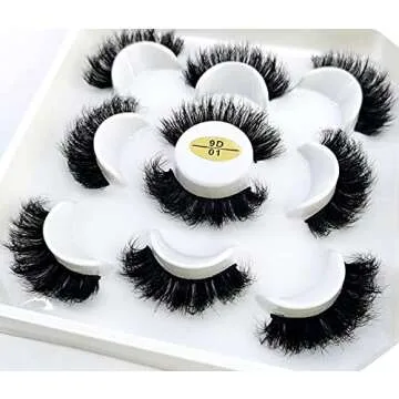 HBZGTLAD new 5 Pairs 25 mm 3d Mink Lashes Bulk Faux with Custom Natural Mink Lashes Pack Short Wholesales Natural False Eyelashes (9D-01)