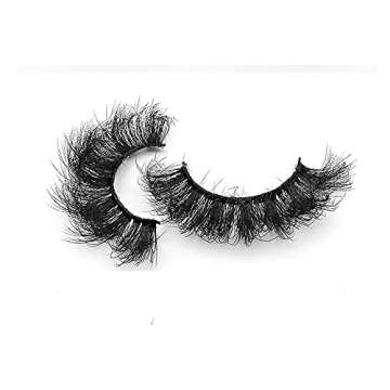 HBZGTLAD new 5 Pairs 25 mm 3d Mink Lashes Bulk Faux with Custom Natural Mink Lashes Pack Short Wholesales Natural False Eyelashes (9D-01)