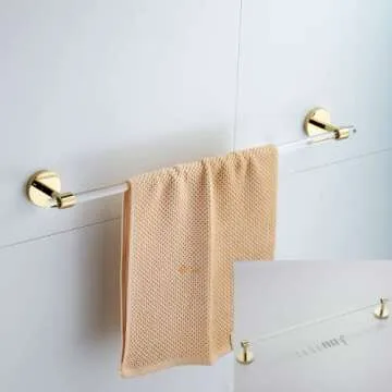 SHUNLI 4-Piece Bathroom Accessories Set - Brass & Acrylic