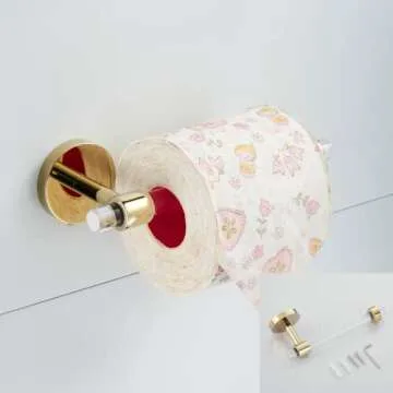 SHUNLI 4-Piece Bathroom Accessories Set - Brass & Acrylic