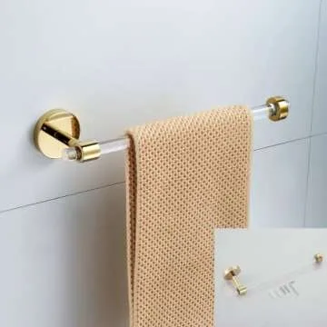 SHUNLI 4-Piece Bathroom Accessories Set - Brass & Acrylic