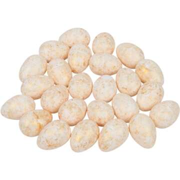 One Holiday Way Set of 25 Miniature 1.4-inch Marbled Gold Gilded Ivory White Easter Eggs – Elegant...