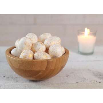 One Holiday Way Set of 25 Miniature 1.4-inch Marbled Gold Gilded Ivory White Easter Eggs – Elegant Decorative Golden Bowl, Vase or Basket Filler Springtime Decoration – Spring Home Decor Accent