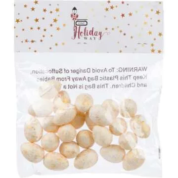 One Holiday Way Set of 25 Miniature 1.4-inch Marbled Gold Gilded Ivory White Easter Eggs – Elegant Decorative Golden Bowl, Vase or Basket Filler Springtime Decoration – Spring Home Decor Accent