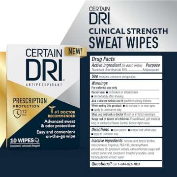 Certain Dri Antiperspirant Wipes & Everyday Strength Stick