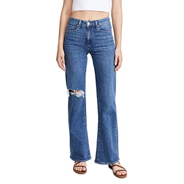 PAIGE Women's LEENAH Vintage Denim HIGH Rise Wide Leg Jeans with Jolene Pockets