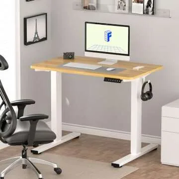 FLEXISPOT EN1 One Piece Standing Desk: Adjustable Electric Height for Small Spaces