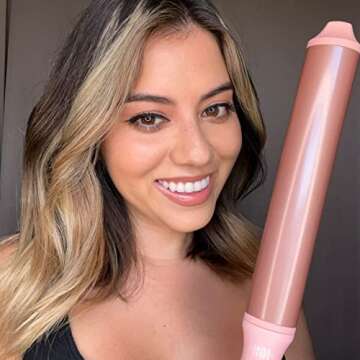 INH Hair Extra Long Curling Iron with Oval Tourmaline Ceramic Wand & Ionic Technology for Longer, Lo...