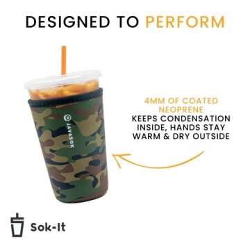 Sok It Java Sok Iced Coffee & Cold Soda Insulated Neoprene Cup Sleeve (Twilight, Large: 30-32oz)