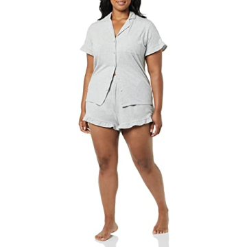 Amazon Essentials Cotton Modal Ruffle Pajama Set for Women