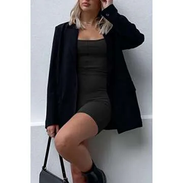 Trendy Queen Women's Black Unitard Bodysuit for 2024 Fashion