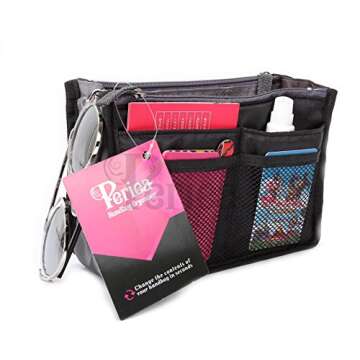 Periea Chelsy Purse Organizer Insert with Handles & 13 Pockets - 3 Sizes
