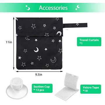 LIFEI Portable Blackout Shades for Travelers & Kids