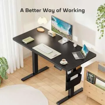 Marsail Standing Desk Adjustable Height Home Office Desk,‎48x24 Inch Electric Standing Desk, Stand up Desk with Storage Bag,Headphone Hook for Computer Workstations Desk Memory Preset