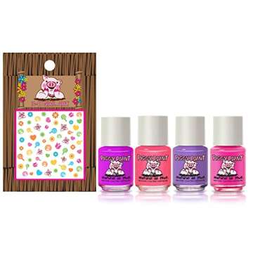 Piggy Paint | Non-Toxic Girls Nail Polish Set - Safe, Vegan, & Low Odor for Kids | Swirls & Twirls (...