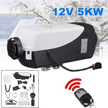 Diesel Heater 12V 5KW Diesel Air Heater with LCD Monitor,Remote Control,10L Tank Parking Heaters for Trucks,Boat,Touring Car,Bus
