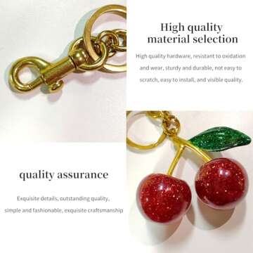 EIOYUMY Cherry Keychain Pendant for Women - 2PCS