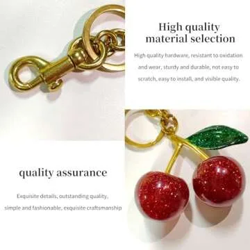 EIOYUMY Cherry Keychain Pendant for Women - 2PCS