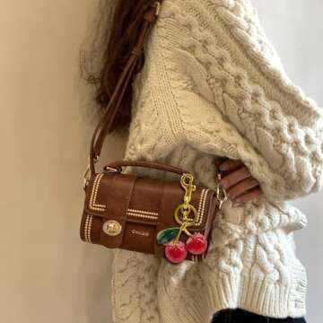 EIOYUMY Cherry Keychain Pendant for Women - 2PCS