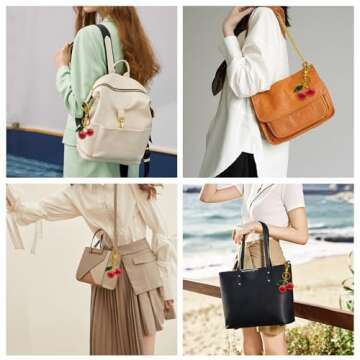 EIOYUMY Cherry Keychain Pendant for Women - 2PCS