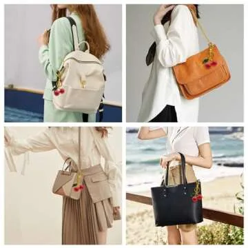 EIOYUMY Cherry Keychain Pendant for Women - 2PCS