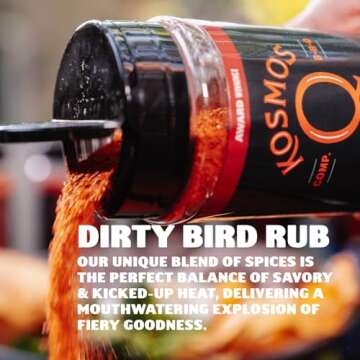 Kosmos Q Dirty Bird BBQ Rub - BBQ Rubs for Smoking & Grilling Chicken, Turkey & More - BBQ Seasoning Shaker for Juicy, Flavorful Meat (11 oz)