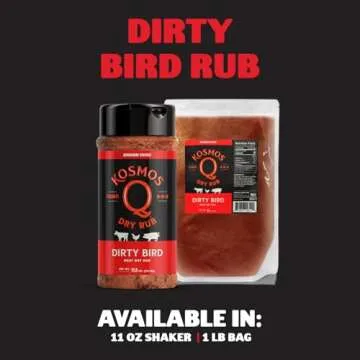 Kosmos Q Dirty Bird BBQ Rub - BBQ Rubs for Smoking & Grilling Chicken, Turkey & More - BBQ Seasoning Shaker for Juicy, Flavorful Meat (11 oz)