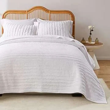 Luxurious Greenland Home Ruffled Quilt Set for Elegant Summer Decor