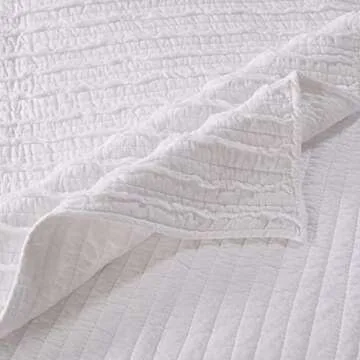 Greenland Home Ruffled Quilt Set - Queen Size White