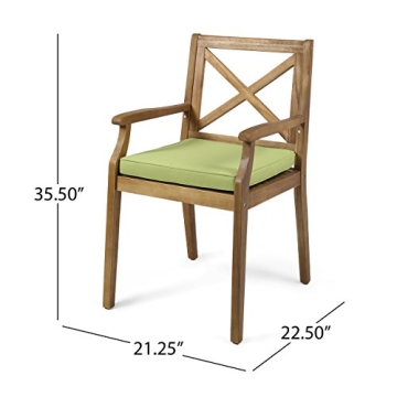 Stylish Acacia Wood Outdoor Dining Chair Set of 2